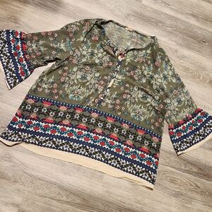 Spade & Heart crepe boho top 2X